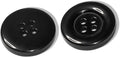 100 Pcs Black Sewing Buttons 3/4" (19 mm) Round Flat Glossy Buttons 4-Hole 30L Large Plastic Buttons Polished Uniform Bulk Buttons for Sewing Workwear School Chef Aprons Pants Jacket Bags Craft DIY