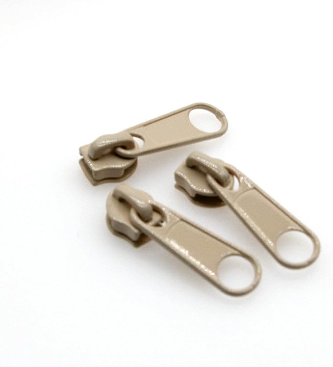 Leekayer #5 Beige Nylon Coil Zippers by The Yards Bulk 10 Yards with 25pcs Sliders for DIY Tailor Sewing Craft,Bag,Luggage,Dress,Sofa Cushion,Pillow(Beige)
