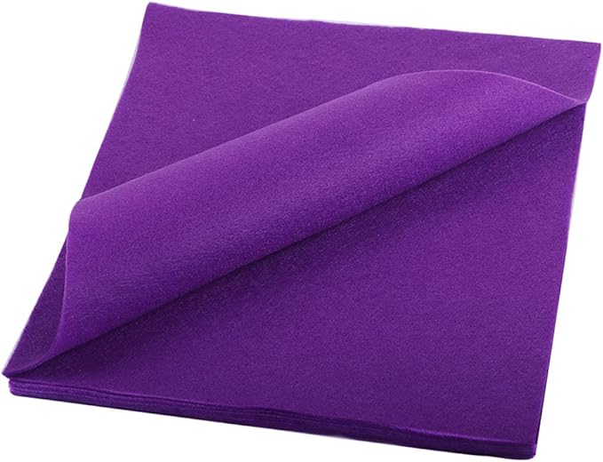 YYCRAFT Soft Felt Sheets 6 X 6 Inch Felt Fabric Squares Patchwork Sewing DIY Craft 1.6mm Thick - 40 Pcs,Purple