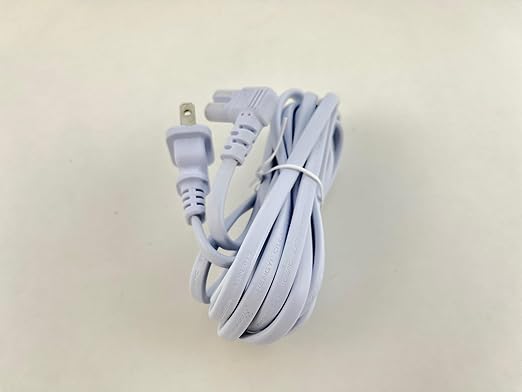 OMNIHIL [UL Listed] Extra Long White 10FT L-Shaped C7 Power Cord Replacement for Pfaff Creative 1475 CD Sewing Machine