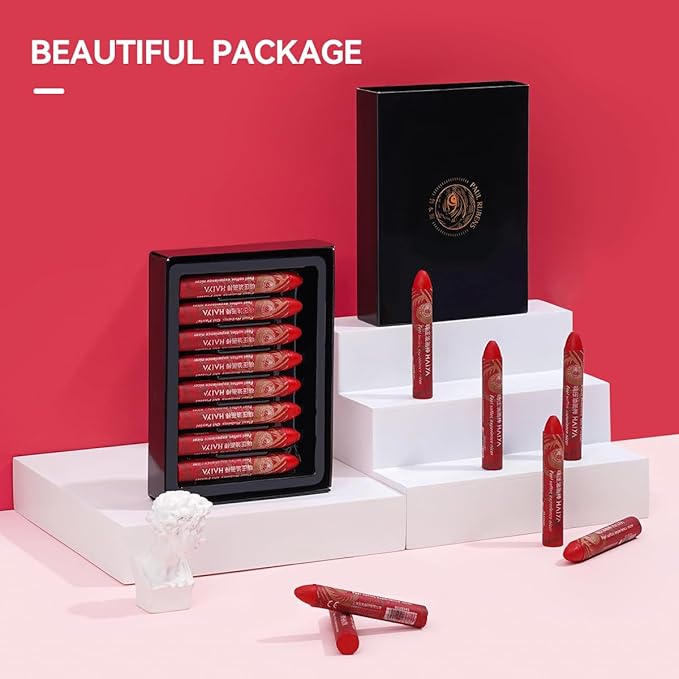 Paul Rubens Permanent Intense Red Oil Pastels (8 Pack) - Ultra-Creamy & Blendable, Bullet Tip for Precision - Premium Art Supplies for Drawing, Sketching & Painting - Ideal for Artists & Beginners
