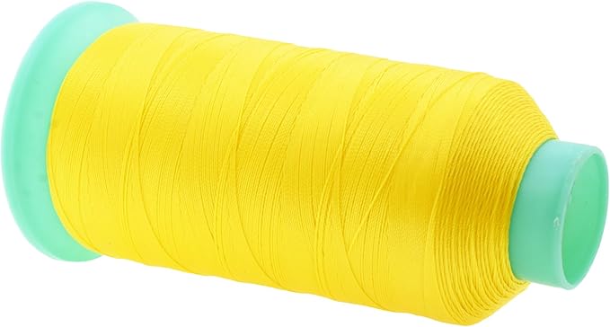 Mandala Crafts Size 92 280D T90 Bonded Nylon Thread - Yellow 1100 YDs Tex 90 Heavy Duty Sewing Threads for Leather, Jeans, Weaving, Outdoor Marine Upholstery