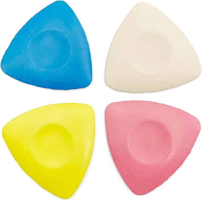 4 Pack Triangle Tailors Chalk for Fabric – Fabric Markers in 4 Colors for Sewing, Quilting, Leather & DIY Crafts – Easy to Clean & Break-Resistant