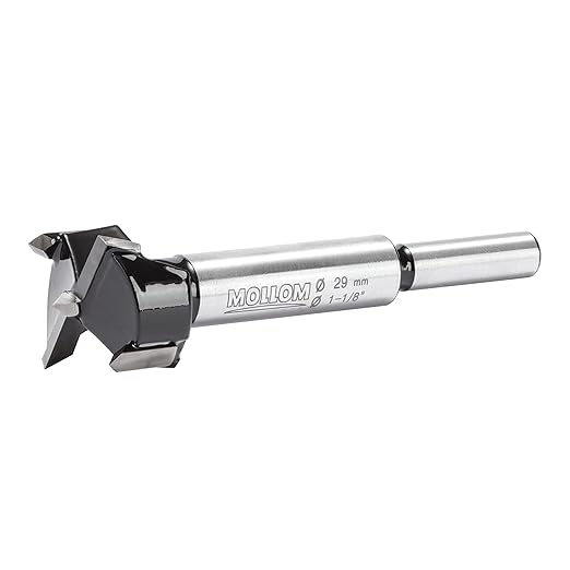 Mollom 1-1/8" (29mm) Forstner Drill Bit for Precise Woodworking with Durable YG8 Carbide Thickness of 2.0mm,This Hinge Cutter Tool is Ideal for Hard Wood, Plastic, Plywood