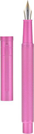 Hongdian 1851 Pink Forest Fountain Pen Blade Nib Classic Design Calligraphy Pen with Converter and Metal Pen Case Set
