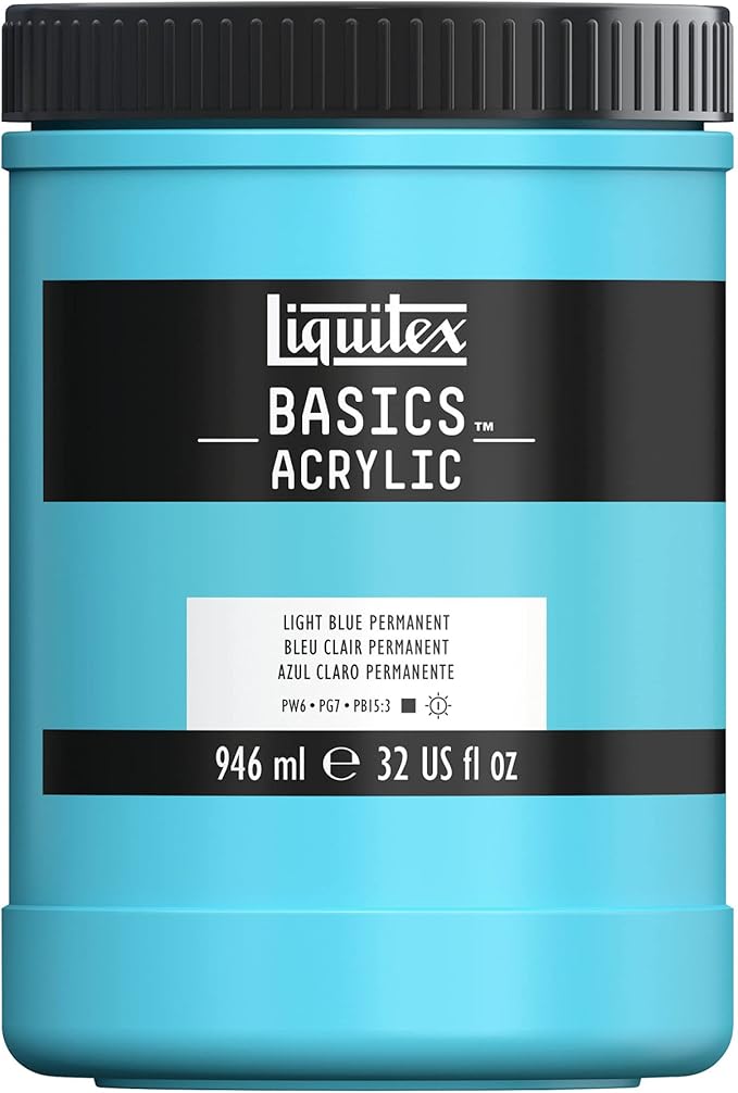 Liquitex BASICS Acrylic Paint, 946ml (32-oz) Jar, Light Blue Permanent