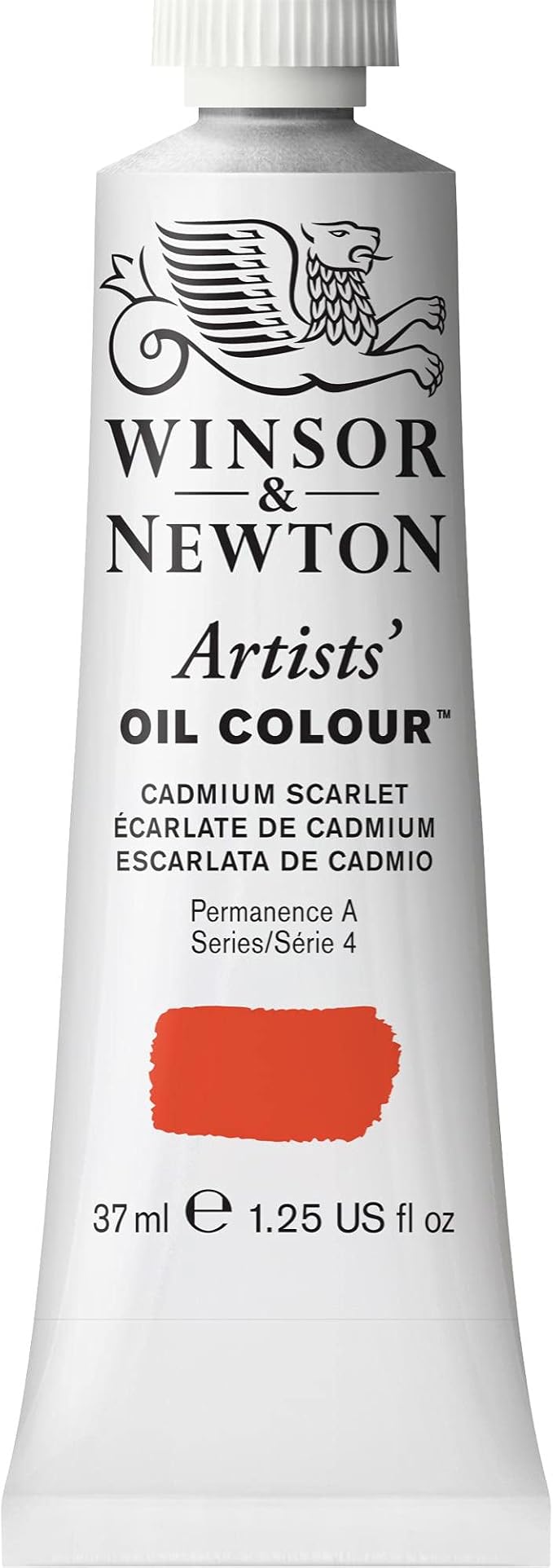 Winsor & Newton Artists' Oil Color, 37ml (1.25 oz) Tube, Cadmium Scarlet