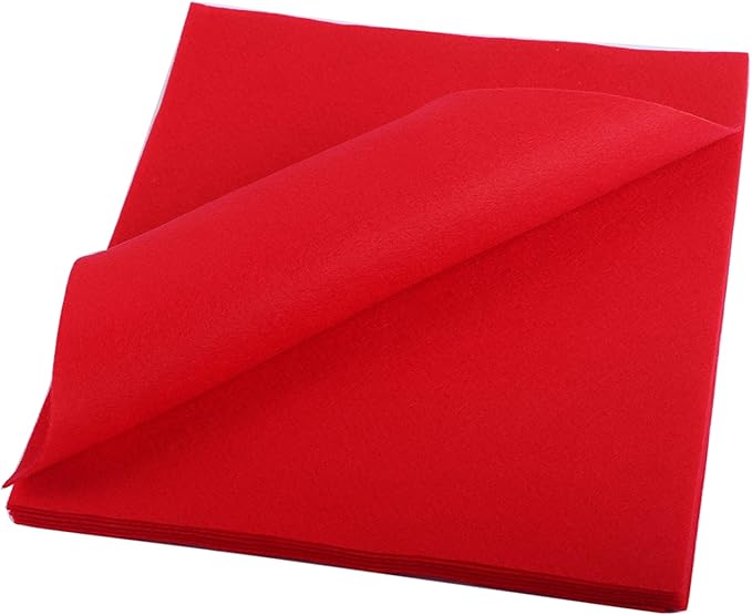 YYCRAFT Soft Felt Sheets 6 X 6 Inch Felt Fabric Squares Patchwork Sewing DIY Craft 1.6mm Thick - 40 Pcs,Red