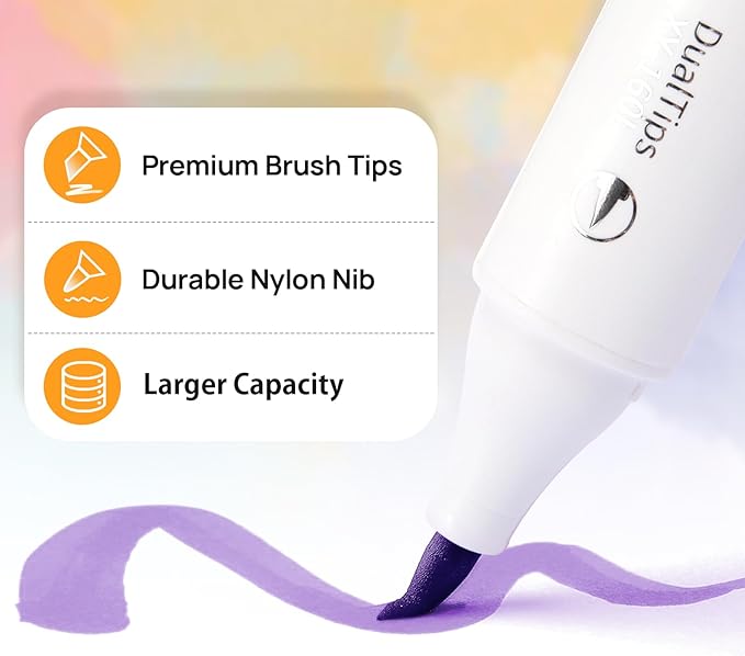Profill 120 Color Marker Set Brush&Fine Tip Bold Bigger Ink Max Capacity Built for Creators Artist Adults Coloring Illustration