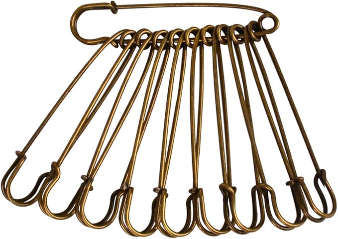 50 Pcs Safety Pins Heavy Duty Large Safety Pins (Brown)
