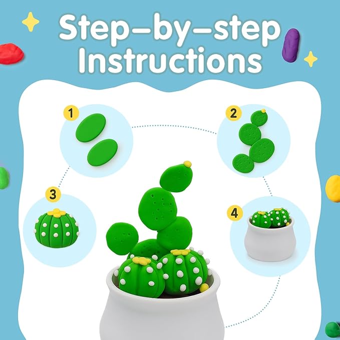 Air Dry Clay for Kids - 12 Plants DIY Modeling Clay Kit with Sculpting Tools & STEM Tutorials - Ultra Light, Soft, Safe - Back to School Classroom Supplies, Home Party, Birthday Gifts for Ages 3-12+