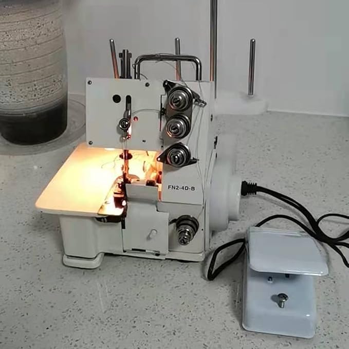 110V Sergers Overlock Sewing Machine Four lines, DP5 * 80-95, 1200 Stitches/Minute, with Foot Controller 80W Household Four-Thread Overlocking Machine (US Stock)
