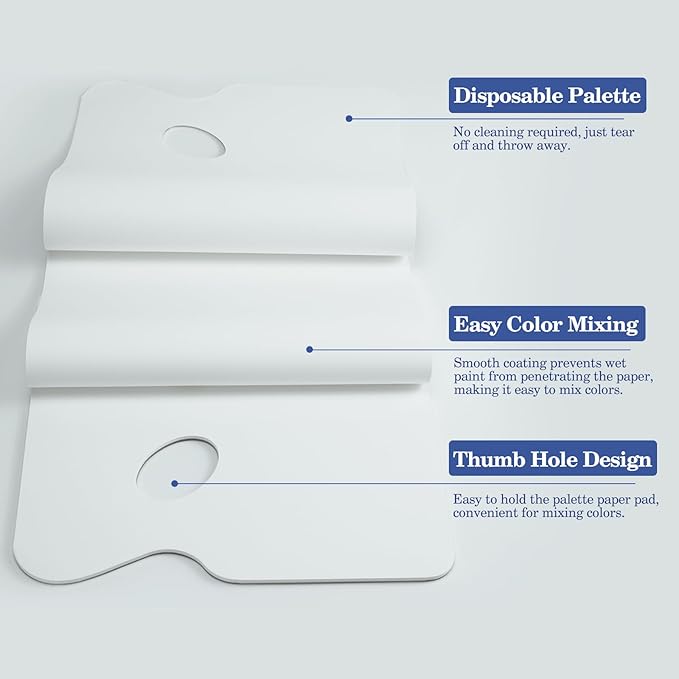 Disposable Palette Paper Pad - 40 Sheets 9.4x13.3 inch Artist Mixing Paper for Adults Students (9.4 x 13.3 in)