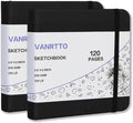 VANRTTO Hardcover Square Sketch Book, 120lb/200GSM Sketchbook Thick Drawing Paper for Marker Watercolor Mixed Media, Drawing Notebook, Art Journal, 60 Sheets/120 Pages 4.5x4.5 Inch Sketch Pad 2 Pack