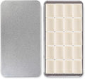 Portable Watercolor Paint Palette with Tins, Lightweight Empty Full Pans with Magnetic Squares, Metal Paint Tray Palettes for Travel, Acrylics Painting and Art, 20Full Pans,Silver