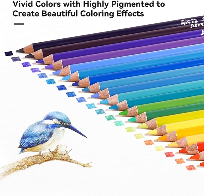Arrtx 72 Colored Pencils for Adult Coloring Drawing Blending Shading Sketching Painting, Soft Core Coloring Pencils Art Craft Supplies, Premium Color Pencils Set for Artists Adults