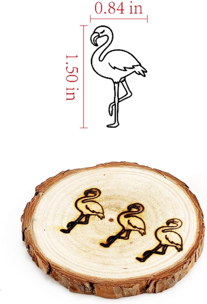 Flamingo Branding Iron Stamp, 1 1/2" Wood Branding Iron Personalized Logo for Meat, Burger, Wood, Hats with Full Set Tools