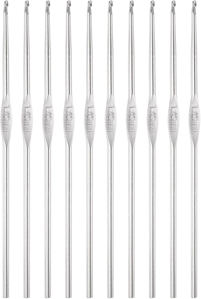 uxcell Stainless Steel Crochet Hook 1.4mm US Size 9 Knitting Needles for DIY Craft Yarn 10Pcs