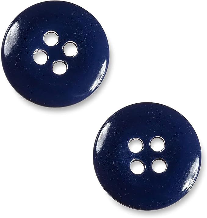 100 Pcs Navy Pant Buttons 0.7 inch Industrial Buttons for Sewing 27L 4 Hole Sewing Round Plastic Replacement Bulk Ideal for Pant Uniform Pants Jeans Jacket Skirt Shorts Craft DIY Art Decorative
