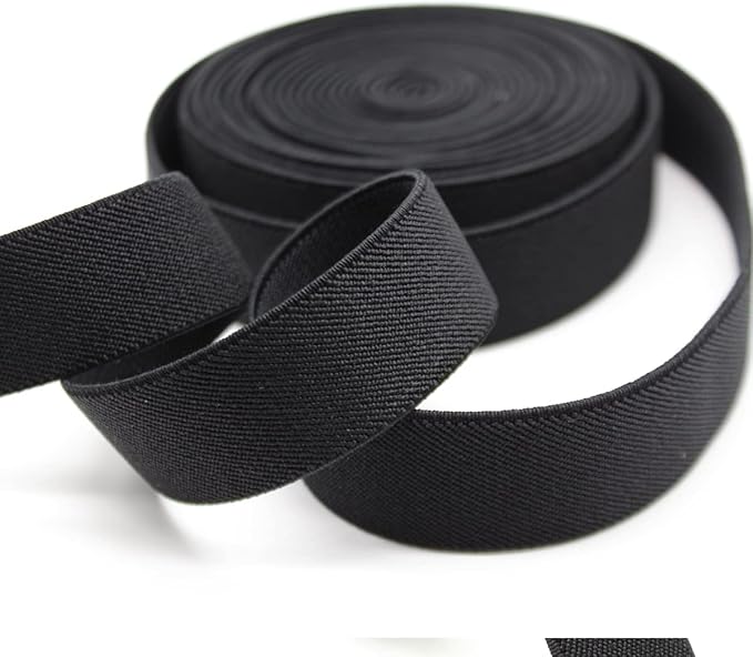 Sewing Elastic Band 1-Inch by 10-Yard Black Colored Double-Side Twill Woven Elastic