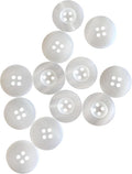 100 Pcs Clear Buttons for Sewing 3/4" (19 mm) 4 Hole 30L Imitation Pearl 0.75 inch Plastic Large Transparent Glossy Sewing Buttons for Work Uniforms Workwear School Outfits Aprons Pants Bags DIY