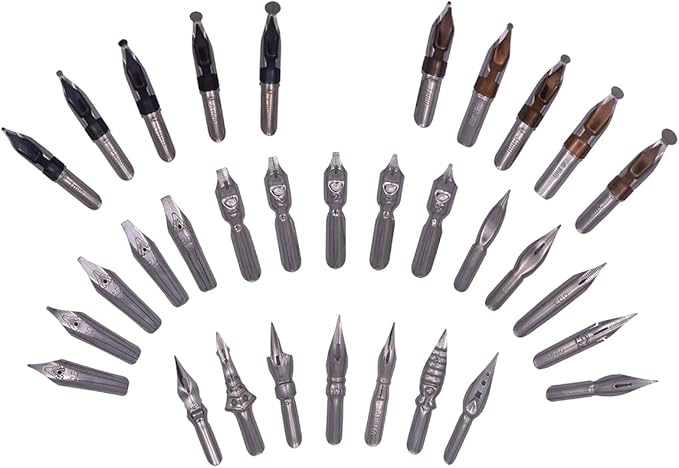 Gullor Resin Dip Pen Handcrafted Calligraphy Set with 33 Nibs for Art, Signatures, Drawing, Caligraphy Kits for Beginners (Purple)