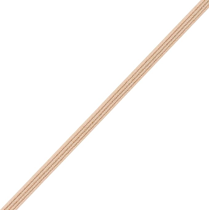 Mandala Crafts 12mm 20 Yds Roll of Nude Elastic Bands for Sewing - 1/2 Flat Elastics Cord - 1 2 Inch Braided Stretch Straps for Crafting