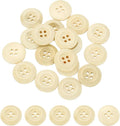 uxcell 100Pcs Wooden Buttons, 20mm(13/16") 4 Hole Round Wood Sewing Button Craft for Sewing DIY Craft Clothing, Natural Wood