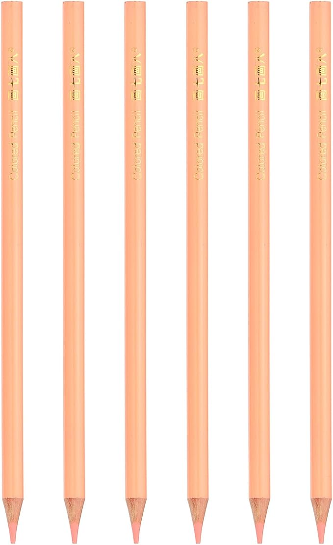 PATIKIL Light yellow Color Colored Pencils Set,6 Pcs Oil Color Pencils Wooden Coloring Drawing Pencil for Artists Art Painting