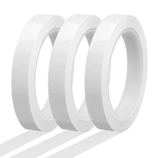 MECCANIXITY Whiteboard Tape 5/8" x 72 Yard Pinstripe Graphic Chart Line Grid Marking Tapes for Classroom Office Dry Erase Board Art, White, Pack of 3