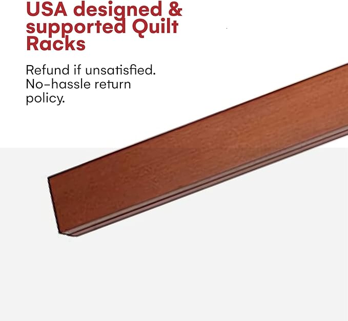 Precision Quilting Tools Quilt Hanger Rack, Knob-Less Modern Wooden Design for Wall Hanging to Clamp Quilts, Rugs, Blanket Holder, Tapestry Hangers, Quilting Tools, Mounted Quilt Rack (48-inch)