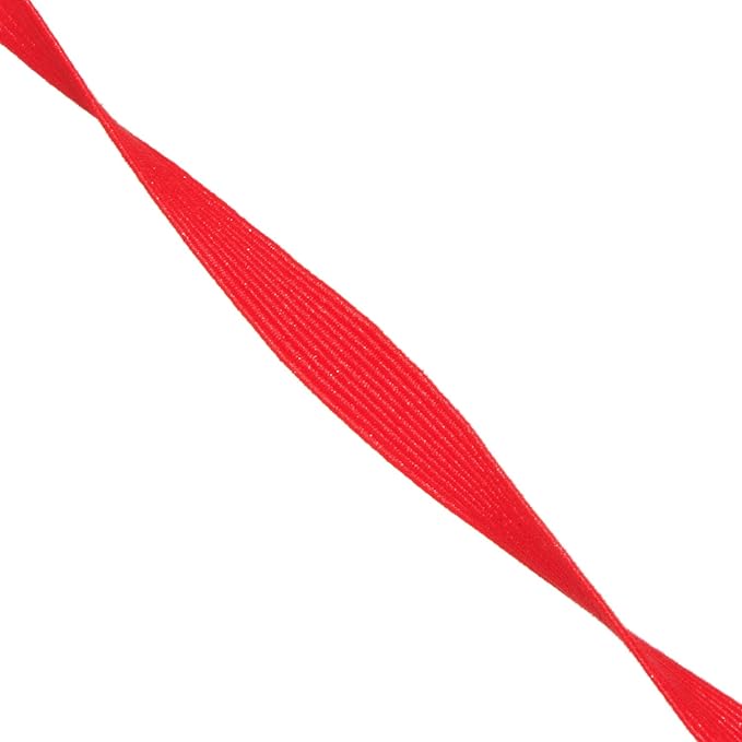 Mandala Crafts 10mm 50 Yds Roll of Red Elastic Bands for Sewing - 3/8 Flat Elastics Cord - 3 8 Inch Braided Stretch Straps for Crafting