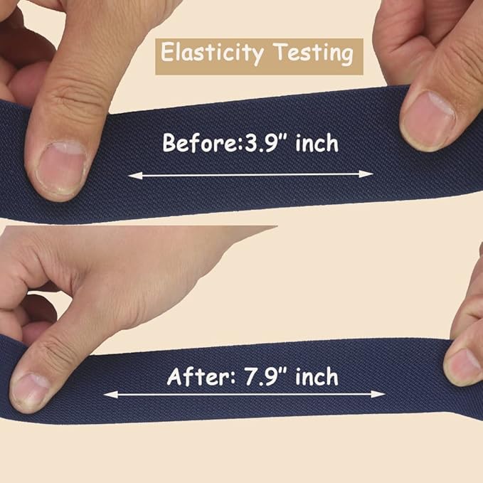Navy Blue Wide Elastic Band for Sewing 1.5 inch 10 Yards Double-side Twill Woven Elasitc Stretch Straps Heavy Knit Elastic Waistband for Pants Wigs DIY Crafts & Projects