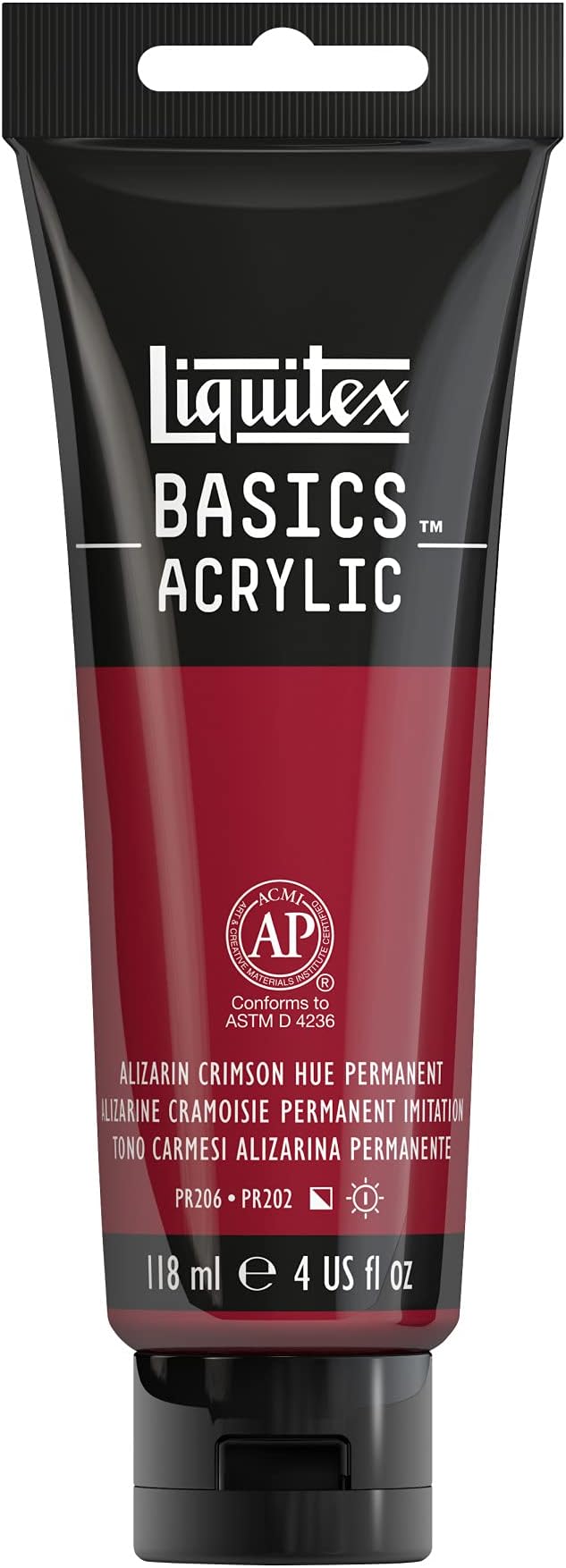 Liquitex BASICS Acrylic Paint, 118ml (4-oz) Tube, Alizarin Crimson Hue
