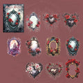 MAFELOE Retro Scrapbook Stickers of 10 Pieces, PET Aesthetic Deco Stickers Journaling Supplies for Junk Bullet Bottles Laptop- Magic Mirror Series-C