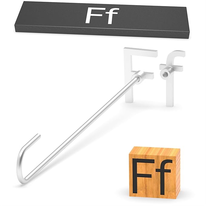 2Pcs Mini 2" Branding Irons, Alphabet Custom Wood Branding Iron Personalized for Wood Working, Leather Hats, Felt, Cowhide, BBQ & Bread Logo, Steak Branding Iron for Food (F f)