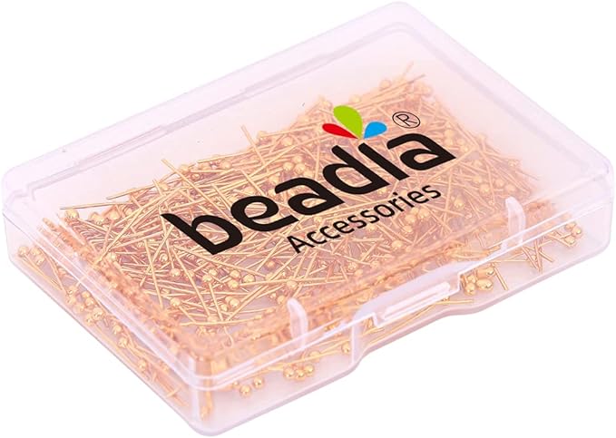 18K Gold Plated Ball Head Pins Non Tarnish 16mm 400pcs for Jewelry Making Findings