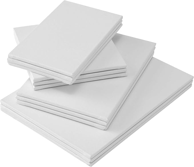 Portrait-Smooth Artist Canvas Panels - Assorted Small Sizes Set of 24 - Professional Quality 100% Cotton Canvas Panels for Painting - Ideal Painting Canvas Panels for Acrylics & Oils
