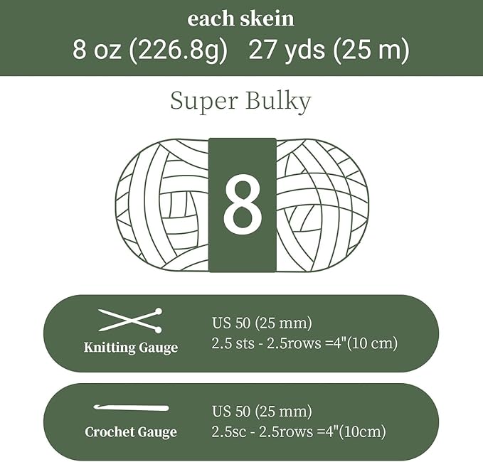 Chunky Yarn for Hand Knitting, No7 Thick Yarn, 250Grams 32Yards, Pack of 4, Perfect for Knitters and Crafters (Kitten)