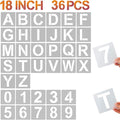 YEAJON 18 Inch Letter Stencils and Numbers, 36 Pcs Alphabet Art Craft Stencils, Reusable Plastic Templates for Wood, Wall, Fabric, Rock, Signage, DIY Art Projects (18 Inch)