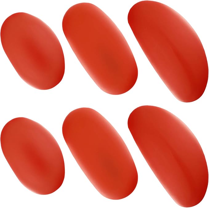 WILLBOND 6 Pieces Red Pottery Clay Ribs Set Soft Rubber Pottery Rib Sculpt Tools Ceramic Shaping Tool for Smooth Finishing and Removing Finger Marks, 3 Different Sizes