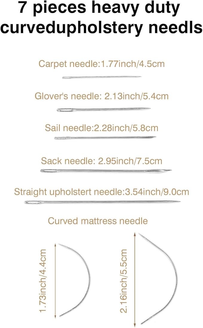 Extra Strong Upholstery Thread Repair Sewing Kit,Polyester Thread for Sewing with 7 Size Sewing Needles for Furniture,Leather&Canvas Stitching,70m/Spool (Coffee)
