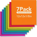 ROBOTIME 7-Pack Double-Sided Colored 1/8" Plywood Sheets - 12 x 12 x 1/8 Inch - Roller-Coated Solid Color 3mm Craft Wood Sheets for Laser Cutting - Assorted Colors - WB124