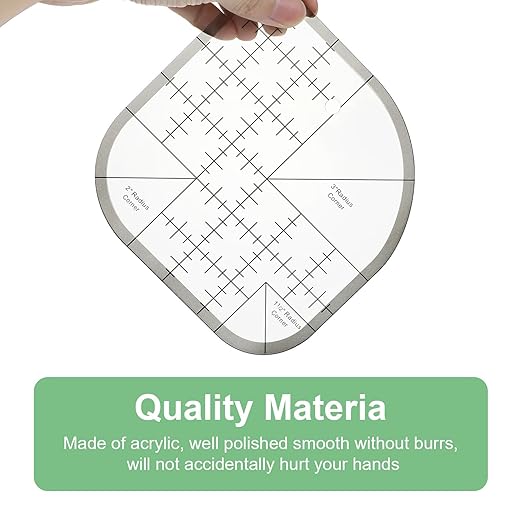 Acrylic Curved Corner Cutter Ruler, Sewing Rulers and Guides for Fabric, Patchwork Quilting Rulers, Quilting Templates for DIY Supplies Multifunctional Tool