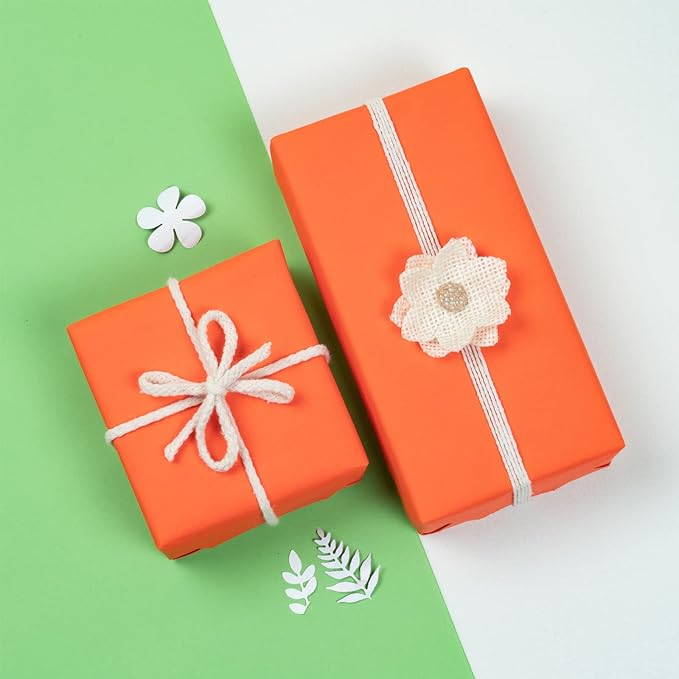 RUSPEPA Orange Kraft Paper Roll - 18 inches x 100 feet - Recyclable Paper Perfect for for Crafts, Art, Wrapping, Packing, Postal, Shipping, Dunnage & Parcel
