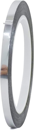 MAT Metalized Polyester Mylar Film Tape, Silver - 3/8 inch x 72 yds. Decor Tape for Detailing Accent Wall, Graphic Arts, Car and Boat Trim - Vibrant Mirror Like Finish