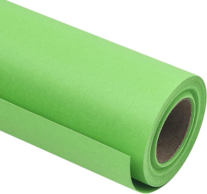 RUSPEPA Light Green Kraft Paper Roll - 24 inches x 100 feet - Recyclable Paper Perfect for for Easter Crafts, Art, Wrapping, Packing, Postal, Shipping, Dunnage & Parcel