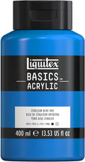 Liquitex BASICS Acrylic Paint, 400ml (13.5-oz) Bottle, Cerulean Blue Hue