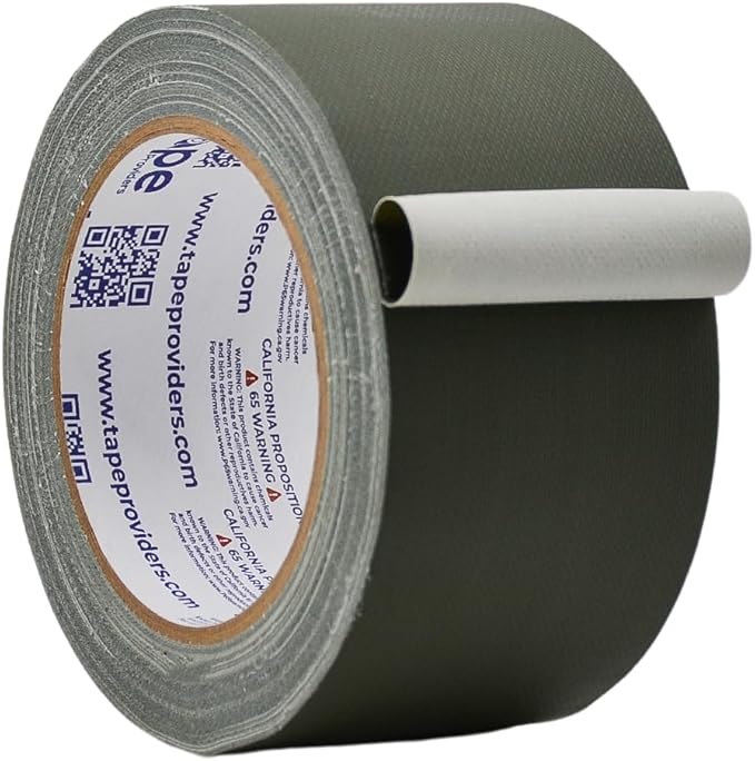 WOD GTC12 Gaffer Tape, Olive Drab Low Gloss Finish Film, 2.5 inch x 60 ft. Residue Free, Non Reflective Cloth Fabric, Secure Cords, Water Resistant, Photography, Filming Backdrop, Production