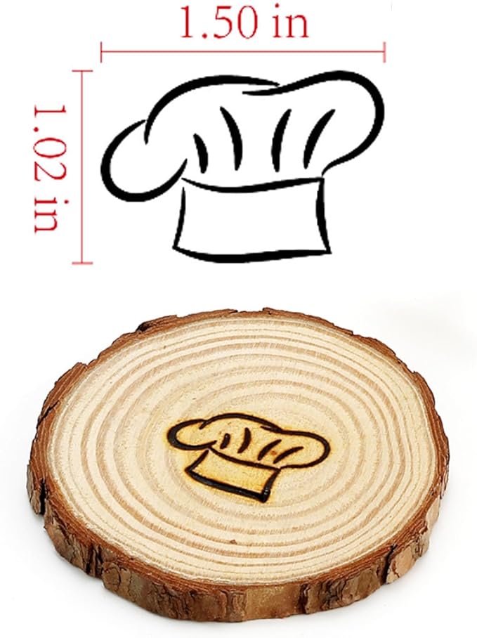 AIMOADO Chef's Hat Branding Iron Stamp, 1 1/2" Wood Branding Iron Personalized Logo for Meat, Burger, Wood, Hats with Full Set Tools
